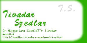 tivadar szedlar business card